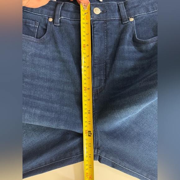 LOFT Curvy High Rise Slim Flare Jeans in Dark Wash Size 32/14 NWT - Picture 14 of 16